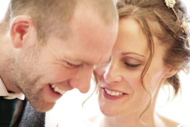 Happy Bride-and-Groom-laughing-Together